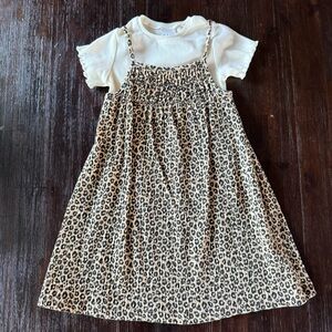 Zara Ribbed Tee & Animal Print Dress